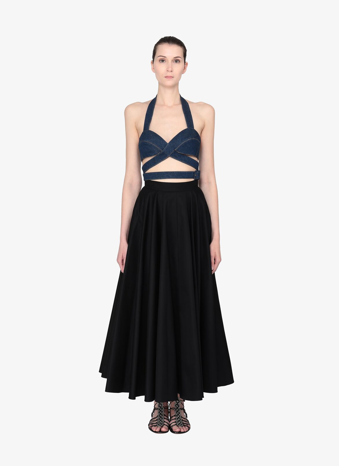 BRA DENIM DARK BLUE ALAÏA MARINE BRA DENIM DARK BLUE